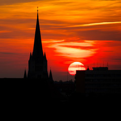 Obraz premium Sunshine church contour