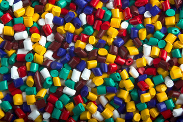 Colorful industrial plastic granules