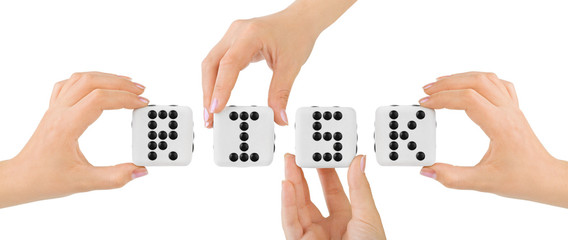 Hands and dices Risk