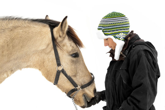 Frau + Pferd