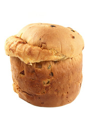 Panetone, a Christmas cake with raisins and candied fruits