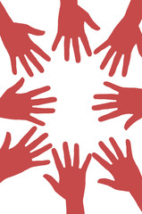 Hands volunteering or voting