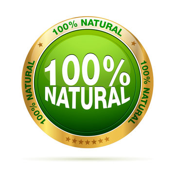 100 percent natural badge | editable vector label