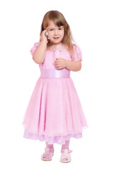 Little girl with mobile phone