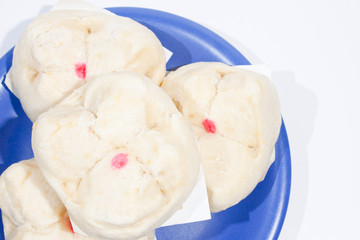 Steamed arranged on a plate.