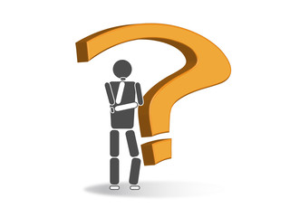 Abstract man with question mark