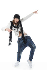Young woman dancing hip-hop