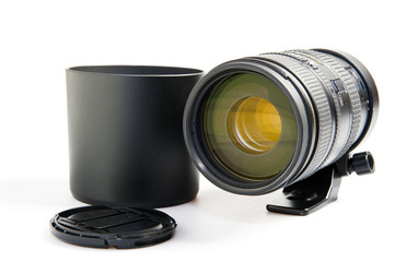 Zoom lens cap and hood