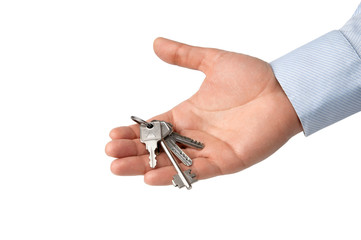 man's hand with keys