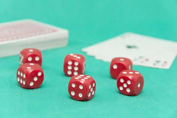 Red casino dice