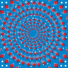 Papier Peint photo Psychédélique Red Diamond Spinner (illusion de mouvement)