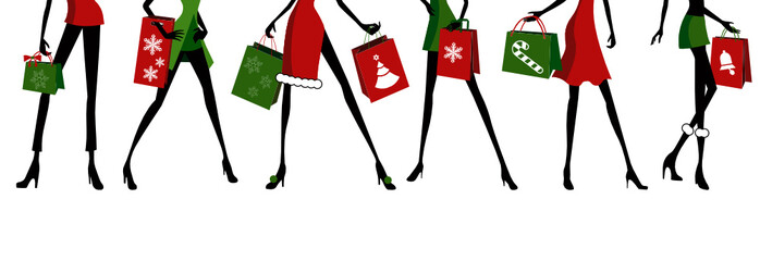 christmas shopping vector