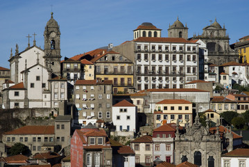 Fototapeta na wymiar View over Ribeira - the old town of Porto, Portugal
