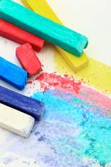 Bright colored crayon