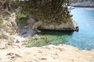 plage dans les calanques à Marseille