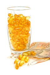 capsules and money