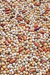Mixed pulse – lentils, peas, soybeans, beans - background