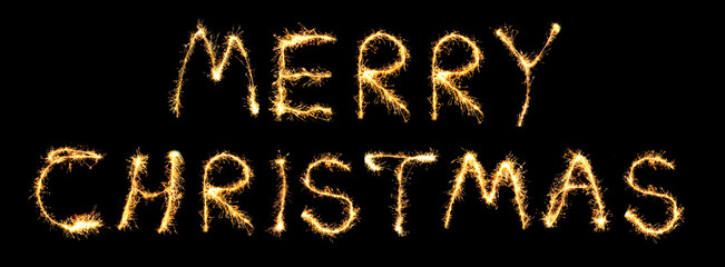 Merry Christmas made of sparkles