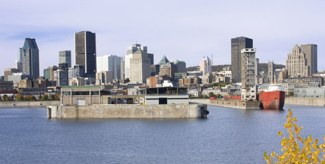 Montreal skyline and harbor, Canada