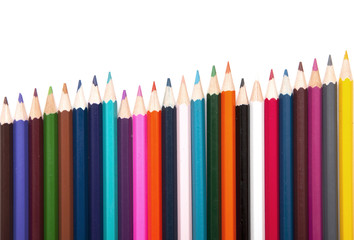 Fototapeta premium colored pencils, isolated on the white background.