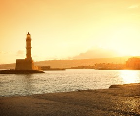 Beautiful sunrise at lighthouse