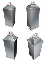 4 square graffiti cubical spray can