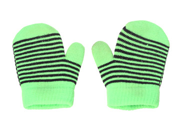 Warm knitted mittens