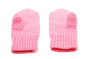 Warm knitted mittens