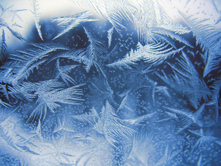 Snow pattern on winter window