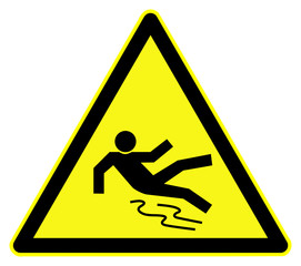 Slippery floor hazard symbol