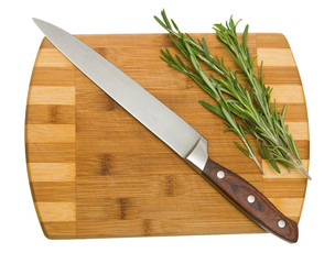 Rosemary on cutting board