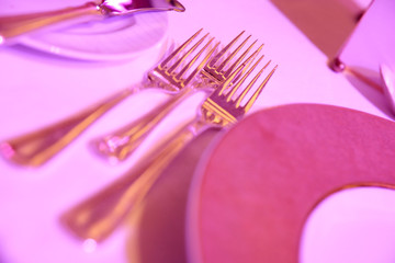 Place setting in restaurant