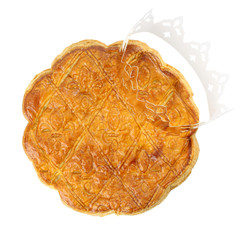 Galette des rois frangipane et couronne dorée