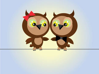 Two owls, CMYK