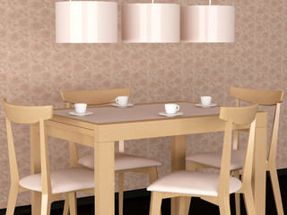 Design interior of elegance modern dining room