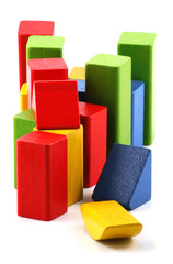 Naklejka premium Wooden building blocks
