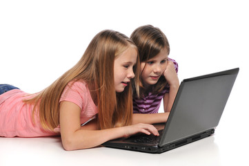 Two girls with a laptop