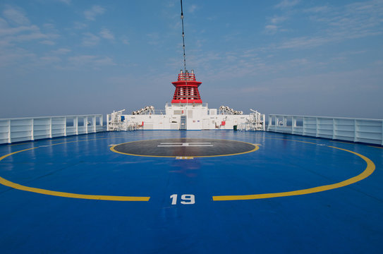 Helipad area on stern of ship