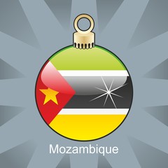 mozambique flag in christmas bulb shape