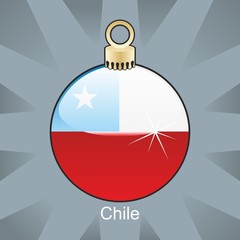 chile flag in christmas bulb shape