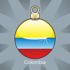 colombia flag in christmas bulb shape