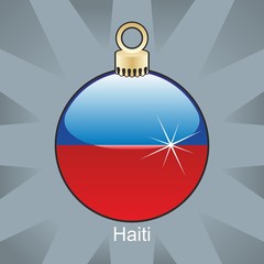 haiti flag in christmas bulb shape