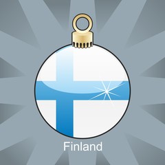 finland flag in christmas bulb shape