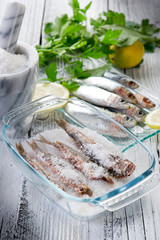 sardines with salt - sardine sotto sale