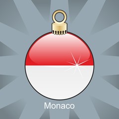 monaco flag in christmas bulb shape