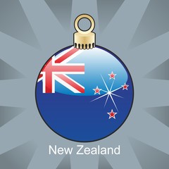Fototapeta premium new zealand flag in christmas bulb shape