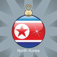 Obraz premium north korea flag in christmas bulb shape