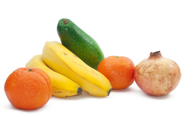 Fresh Fruits on white background