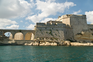 Fototapeta na wymiar Grand harbour bastions. Valetta. Malta
