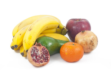 Fresh Fruits on white background
